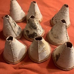 Authentic Indian Handmade Birch Tee Pee / Cone / Shade/ Crafts  set of 9